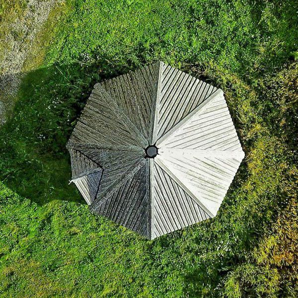 Arctic Cabins seen from above